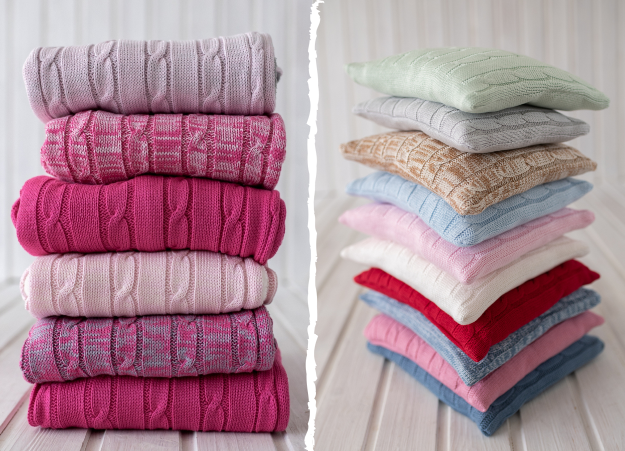 Zimná deka a vankúšik „Vrkoč“, OEKO-TEX®, pre dievčatko, rôzne farby